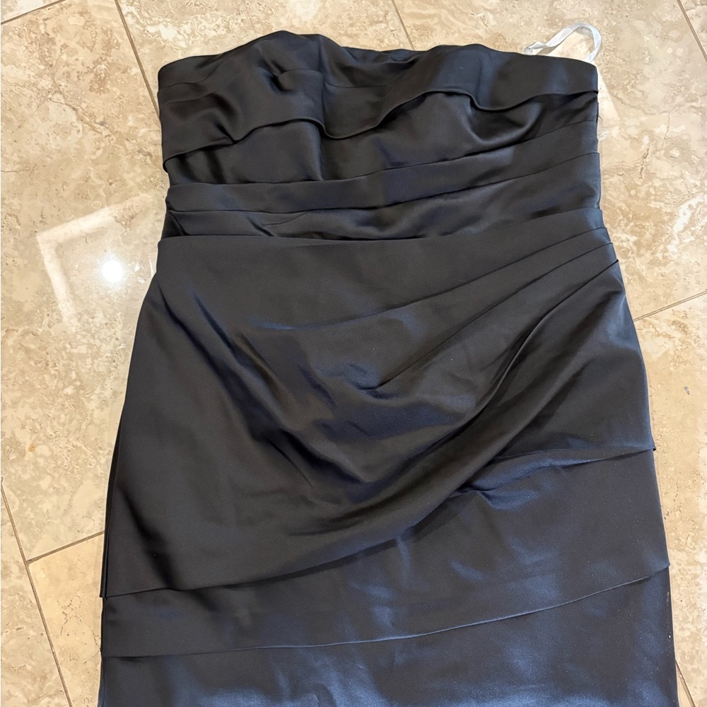 David's Bridal Black Strapless Dress